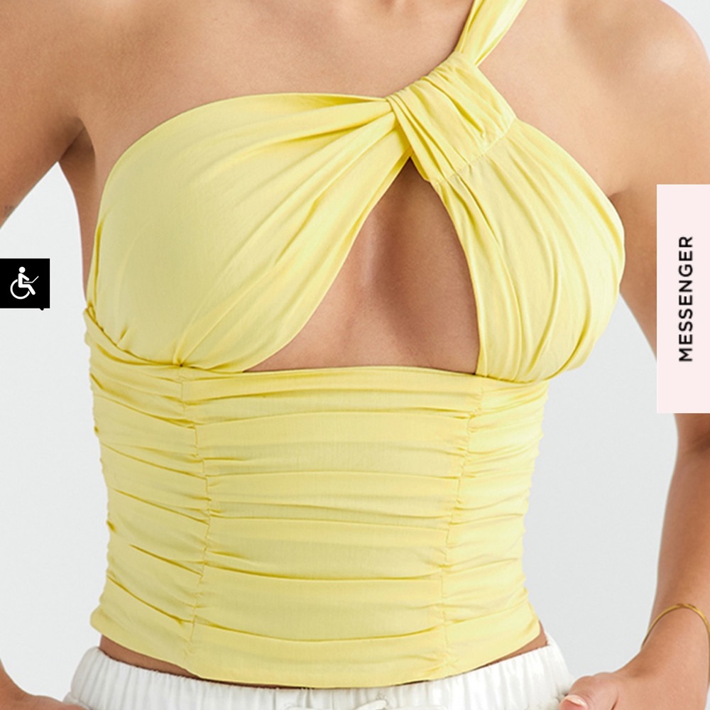 MISTRESS ROCKS LIMONCELLO ONE SHOULDER CORSET/House of Cbfriday